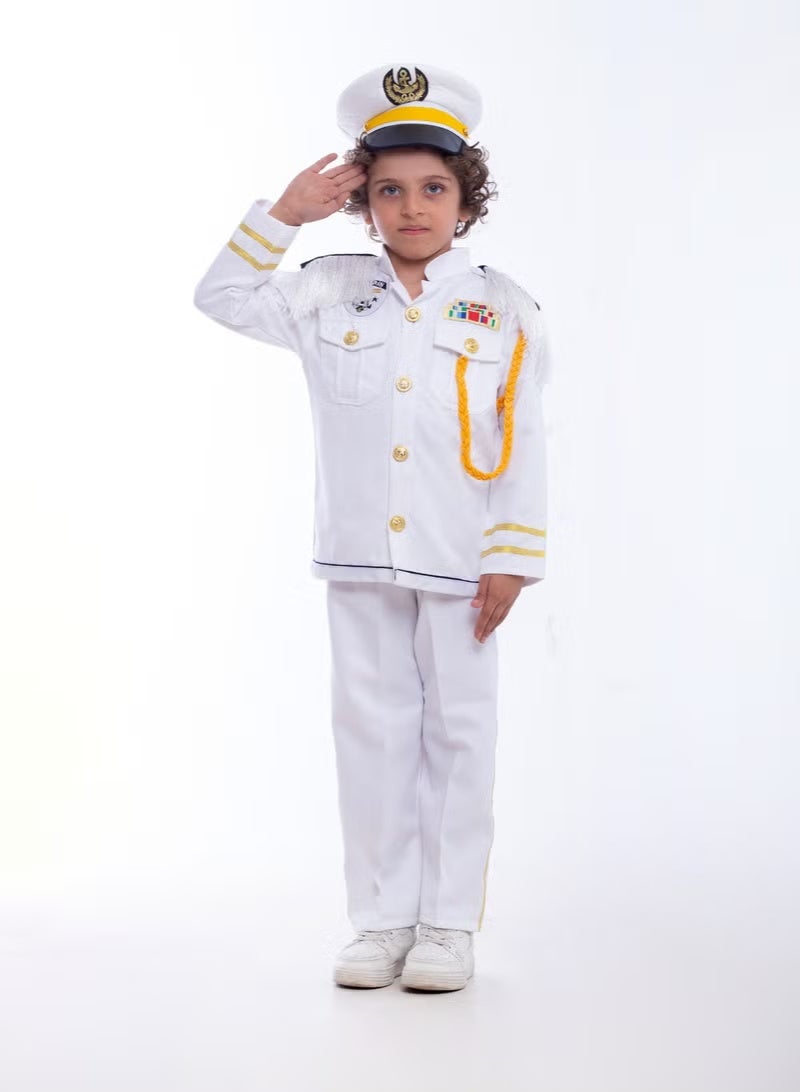 Whynot ⚓ Boys’ White Captain Costume – Elegant Design with Hat & Belt - Image 4