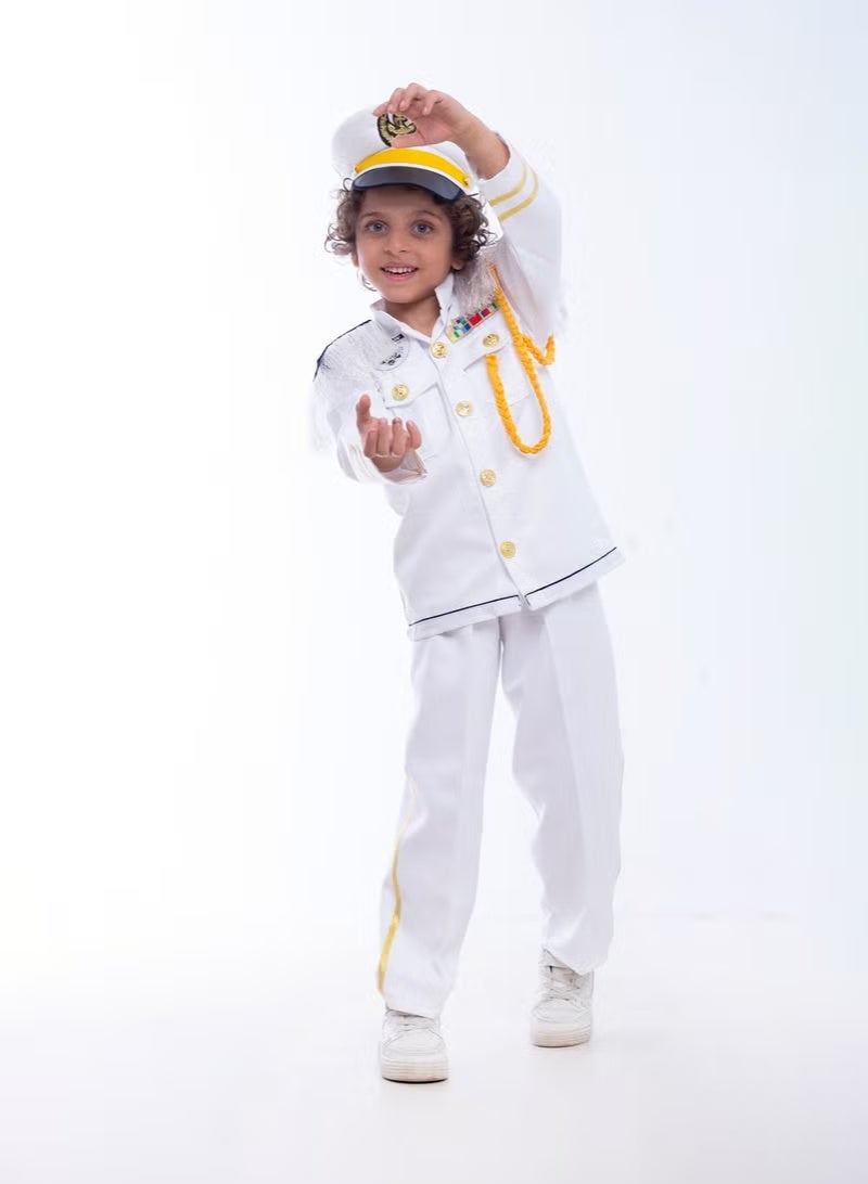Whynot ⚓ Boys’ White Captain Costume – Elegant Design with Hat & Belt - Image 3