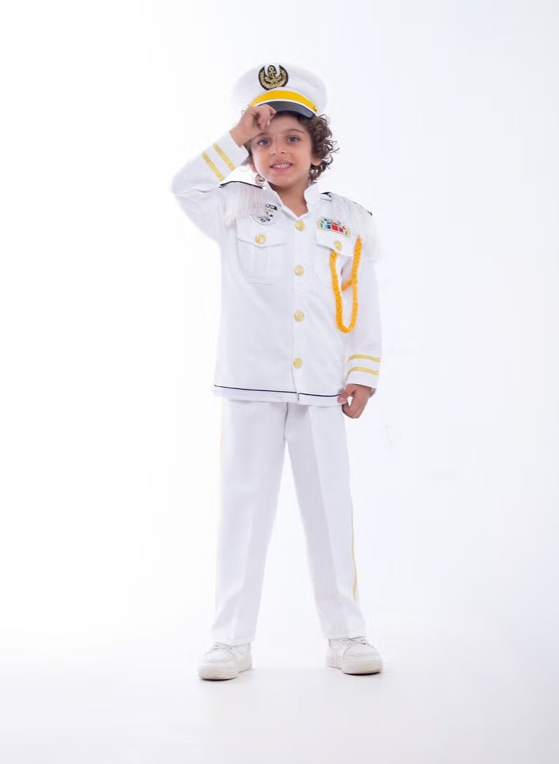 Whynot ⚓ Boys’ White Captain Costume – Elegant Design with Hat & Belt - Image 1