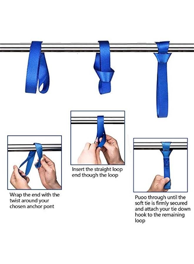 Loquat Soft Loop Tie Down Straps - Loops for Securing ATV, UTV, Motorcycles, Scooters, Dirt Bikes, Lawn  Garden Equipment (Blue Soft Loops 12 inch (6pcs) - Image 2