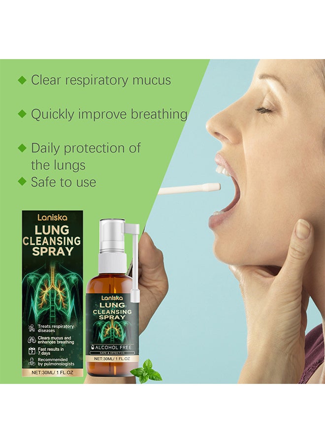 LANISKA Lung Cleansing Spray 30ml, Natural Throat Oral Spray, Relieves Throat and Nasal Discomforts Throat - Image 5