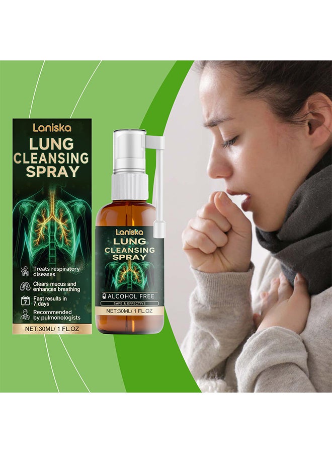 LANISKA Lung Cleansing Spray 30ml, Natural Throat Oral Spray, Relieves Throat and Nasal Discomforts Throat - Image 2