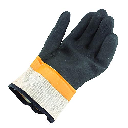 Galeton Viper Double Coated PVC Gloves Safety Cuff Black (Pack of 12) 7110,Large - Image 3