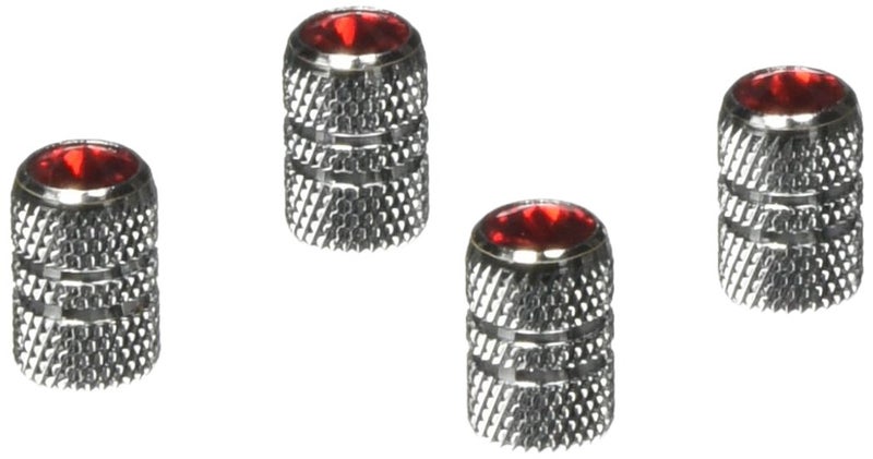 RoadPro RPCRVC4R Red Chrome Finish Colored Tip Valve Cap Pack of 4