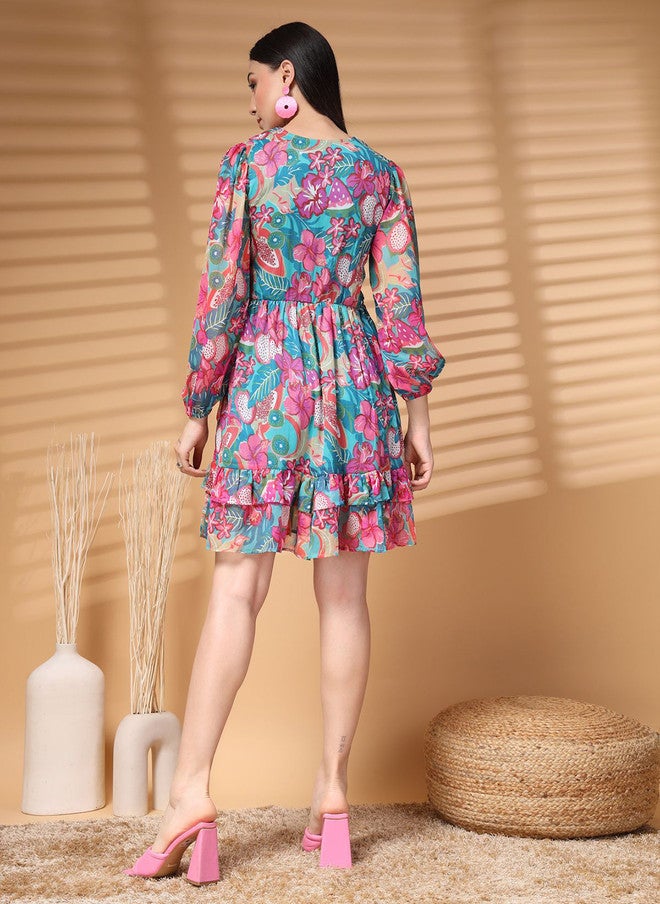 PlusS Floral Print A-Line Dress for Women - Image 5
