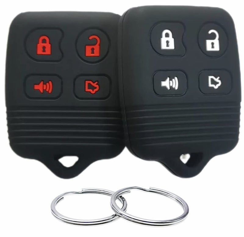 REPROTECTING Silicone Rubber Key Fob Cover Compatible with 19982016 Ford Crown Victoria Edge Escape Expedition Explorer Sport Trac Flex Focus Fusion Mustang Taurus Lincoln MKS Navigator Town Car