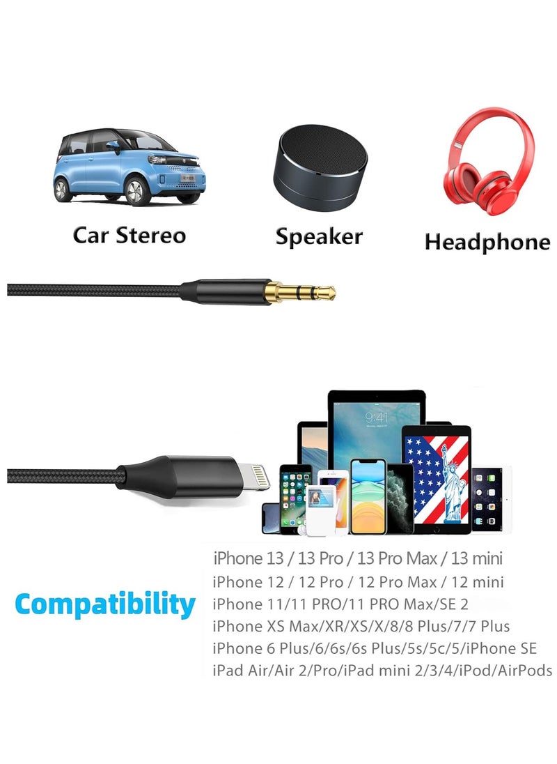 ProOne - ProOne PCA48 iphoneLightning to 3.5mm Audio Cable Compatible with iPhone 13/12/11/XR/XS/X/8/7/6 Plus/SE 2, iPad - Image 1