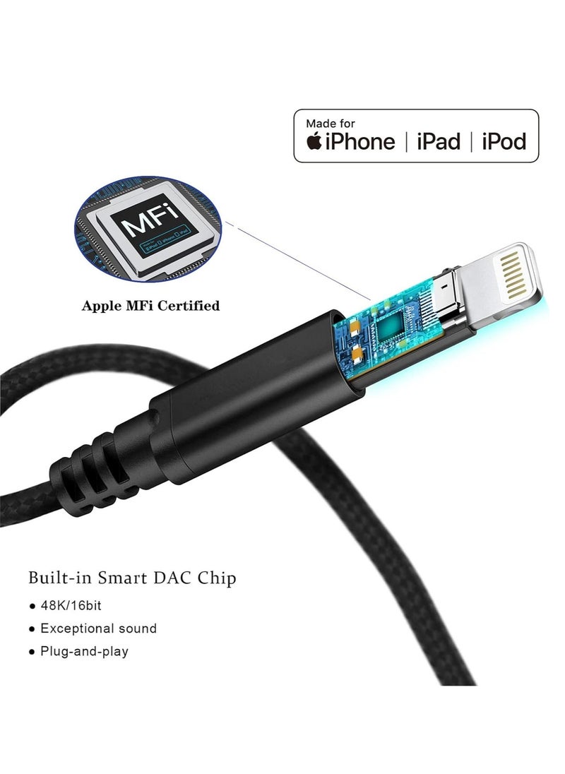 ProOne - ProOne PCA48 iphoneLightning to 3.5mm Audio Cable Compatible with iPhone 13/12/11/XR/XS/X/8/7/6 Plus/SE 2, iPad - Image 1
