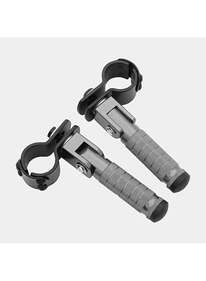 Universal Silvery CNC Aluminum Alloy Folding Motorcycle Foot Pedal 28 30mm Bracket Lightweight Racing Scooter Bicycle - Image 5