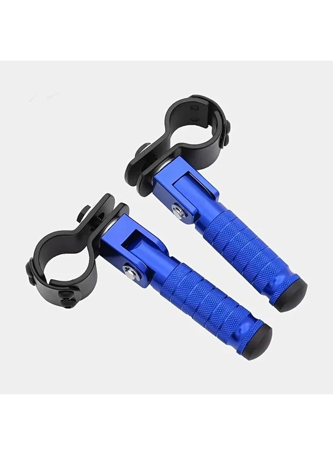 Universal Silvery CNC Aluminum Alloy Folding Motorcycle Foot Pedal 28 30mm Bracket Lightweight Racing Scooter Bicycle - Image 3