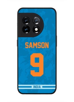 Stylizedd Rugged Black Edge Case for OnePlus 11R 5G / OnePlus Ace 2, Slim fit Soft Case Flexible thin Cover - Player Name - Sanju Samson, Jersey Number- 9  - Image 1