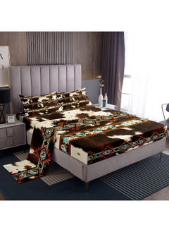 Erosebridal Erosebridal Cowhide Sheet Set Western Bed Sheets  - Image 1