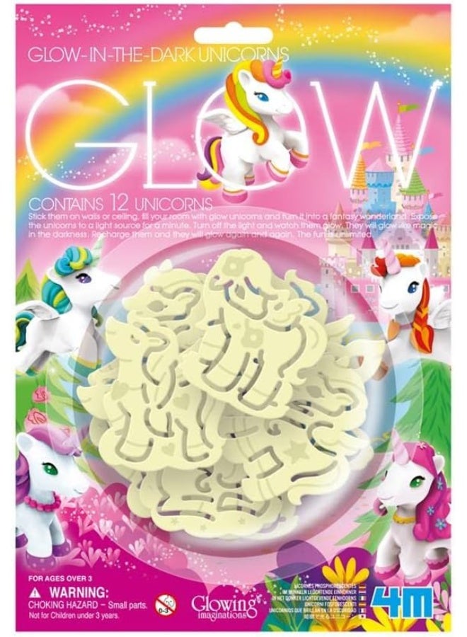 4M Glow-in-the-Dark Unicorns – 12-Piece Set of Magical Wall & Ceiling Stickers – Luminous Room Decor for Kids Ages 3+ – Enchanting Night Light Fun | 00-05939 - Image 2