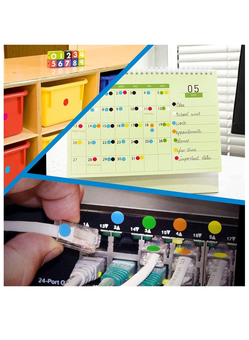 Sadaf ملصقات دائرية 700 قطعة بقطر 12 مم بيضاء - Image 3