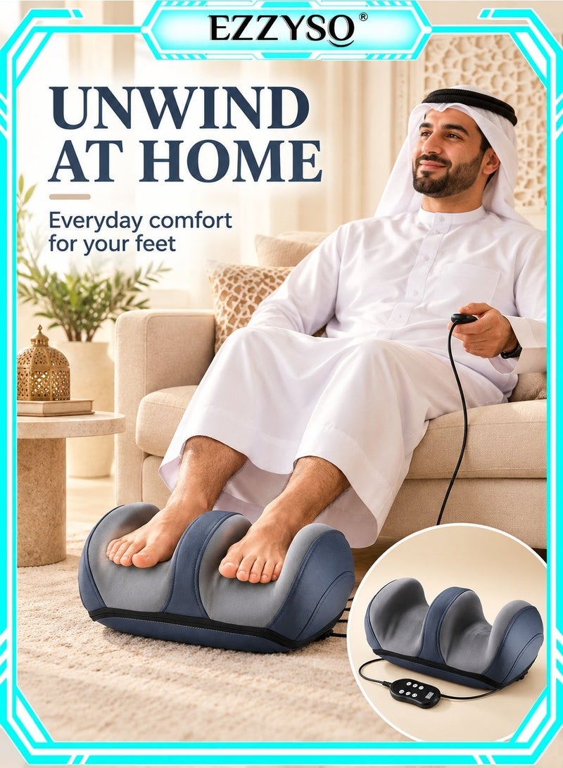 EzzySo 3 Intensity Levels Electric Foot Massager Shiatsu Heat Kneading Massage Hot Compress Deep Relaxation Relieve Fatigue Foot Spa Electric Calf Massager Machine For Pain Relief And Improving Blood Circulation Adjustable Intensity for Foot Massage, Lightweight and Relax for Home or Office Use - Image 2