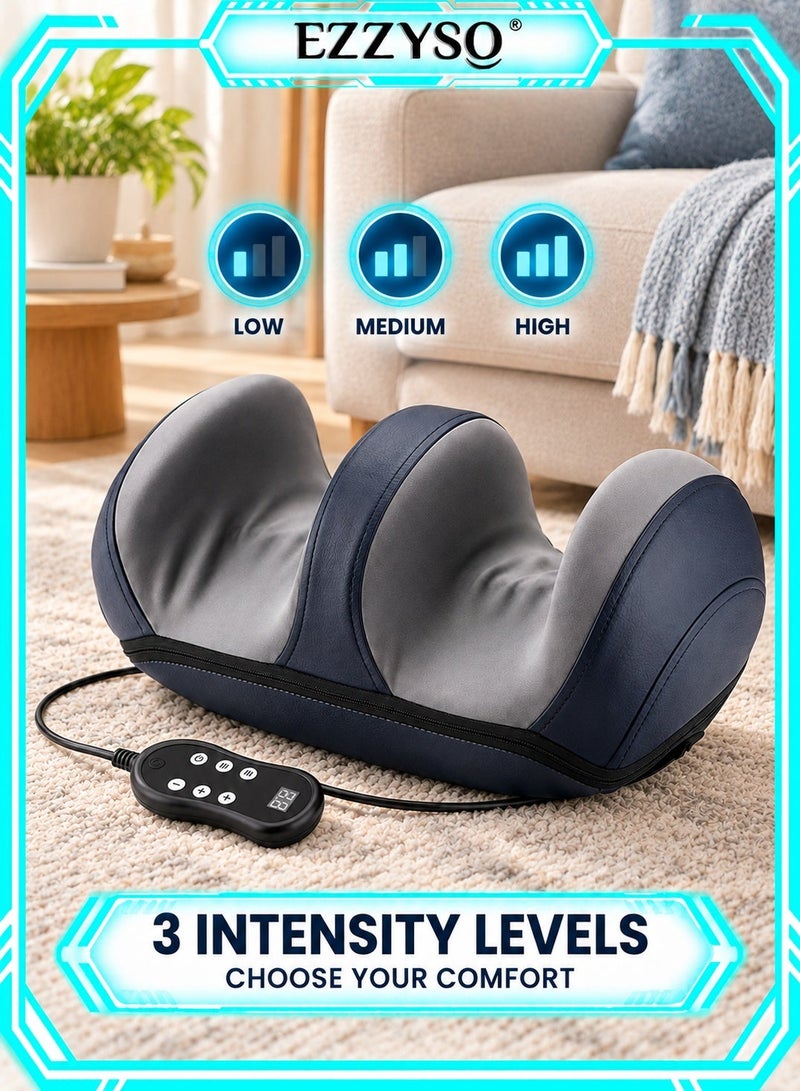 EzzySo 3 Intensity Levels Electric Foot Massager Shiatsu Heat Kneading Massage Hot Compress Deep Relaxation Relieve Fatigue Foot Spa Electric Calf Massager Machine For Pain Relief And Improving Blood Circulation Adjustable Intensity for Foot Massage, Lightweight and Relax for Home or Office Use - Image 4