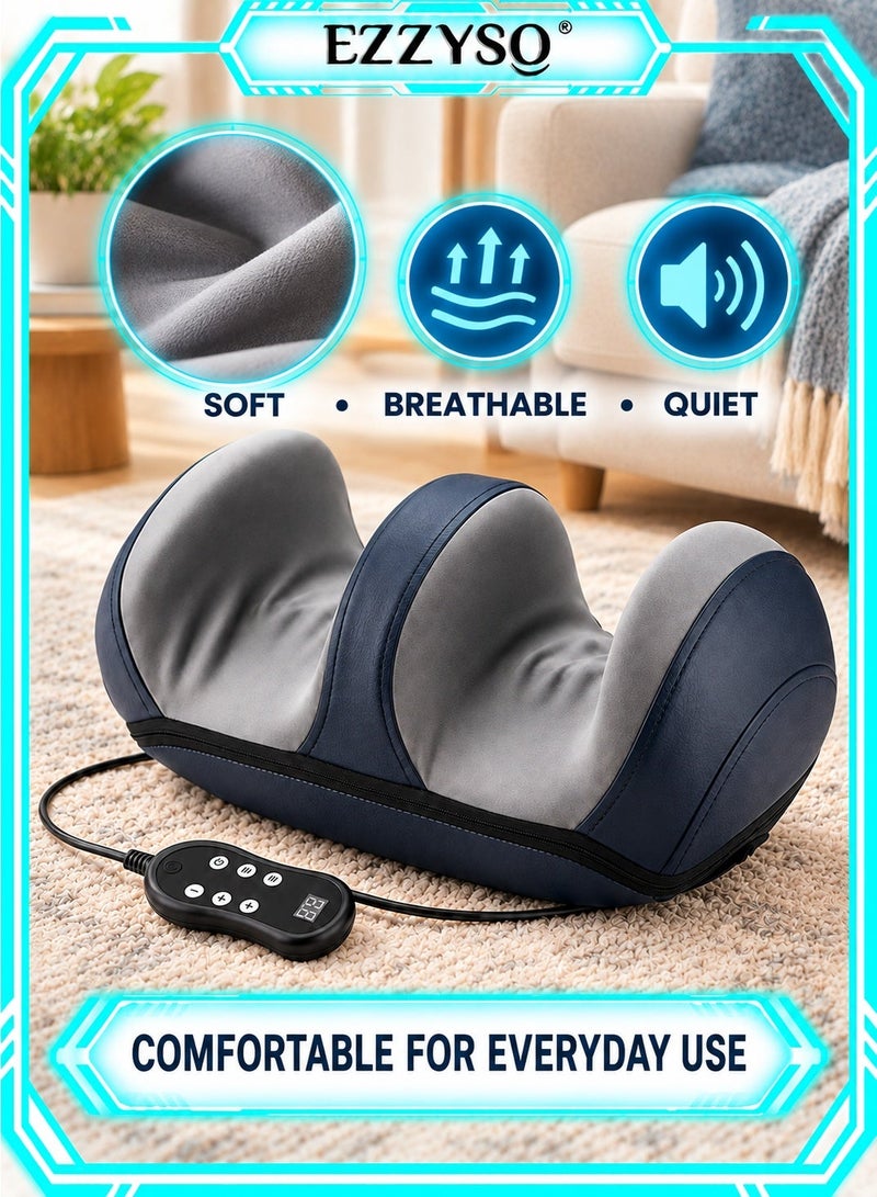 EzzySo 3 Intensity Levels Electric Foot Massager Shiatsu Heat Kneading Massage Hot Compress Deep Relaxation Relieve Fatigue Foot Spa Electric Calf Massager Machine For Pain Relief And Improving Blood Circulation Adjustable Intensity for Foot Massage, Lightweight and Relax for Home or Office Use - Image 5