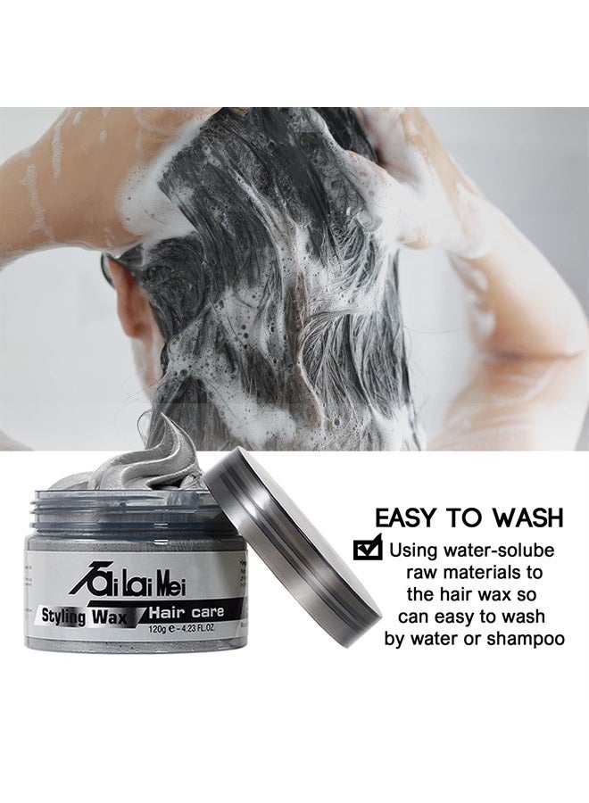 TailaiMei Temporary Silver Gray Hair Wax 4.23oz, Instant Hairstyle Mud Cream, Hair Pomades for Party, Cosplay, Nightclub, Masquerade, Halloween. - Image 3