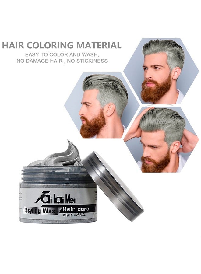 TailaiMei Temporary Silver Gray Hair Wax 4.23oz, Instant Hairstyle Mud Cream, Hair Pomades for Party, Cosplay, Nightclub, Masquerade, Halloween. - Image 4