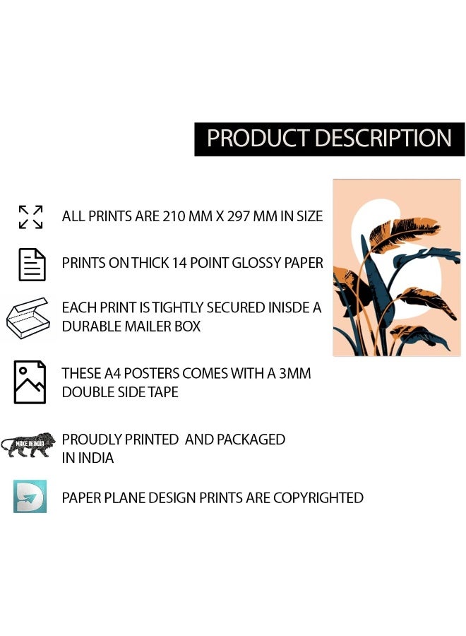 PAPER PLANE DESIGN Aesthetic Boho Posters For Room Decoration Set Of 12, A4 size (29 x 21 cm) - Image 4