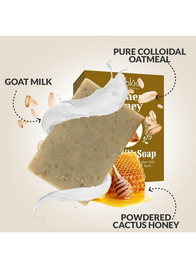 Herblov Oatmeal Honey Goat'S Milk Soap Bar 4 Oznatural Bar Soap For Women Men Kids Itchy Skin Eczema Psoriasis Rash Sunburn Skincarecalming Colloidal Oatmeal Face Cleanser & Body Wash (2 Pack) - Image 4