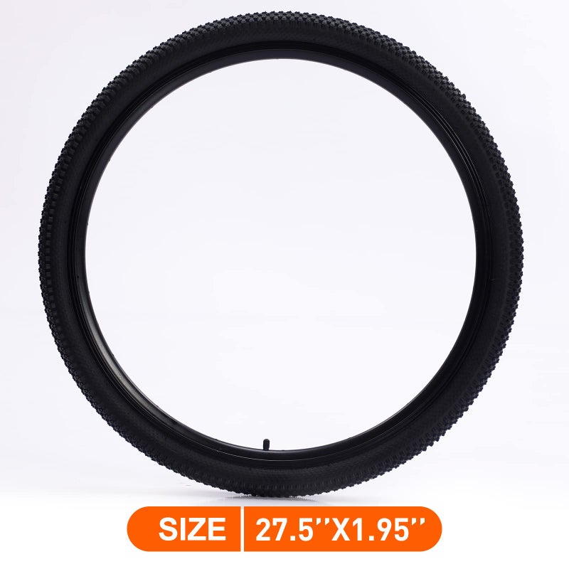 WEEROCK 27.5 Inch MTB Bike Tires 2 Pack Tires Folding Bead Replacement Tyre 27.5 x 1.95 for 27.5 Inch Bicycles MTB Mountain Bicycle, Black - Image 2