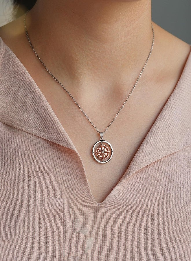 Shonyin Graduation Gifts for Her 2022 Rotate Compass Necklace for Women, Inspirational, Going Away, Sobriety Gifts for Students Granddaughter Daughter Best Friends Coworker, Metal, Agate - Image 4