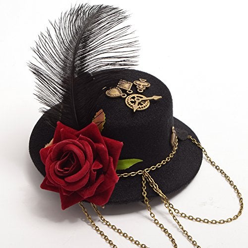 GRACEART Steampunk Accessories Mini Top Hat for Women Headwear (A) - Image 5
