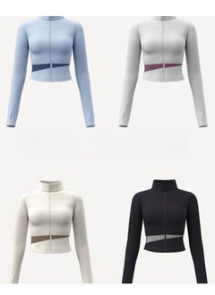 Generic Female Color Blocked High Neck Slimming And Elongated Yoga Suit  - Image 4