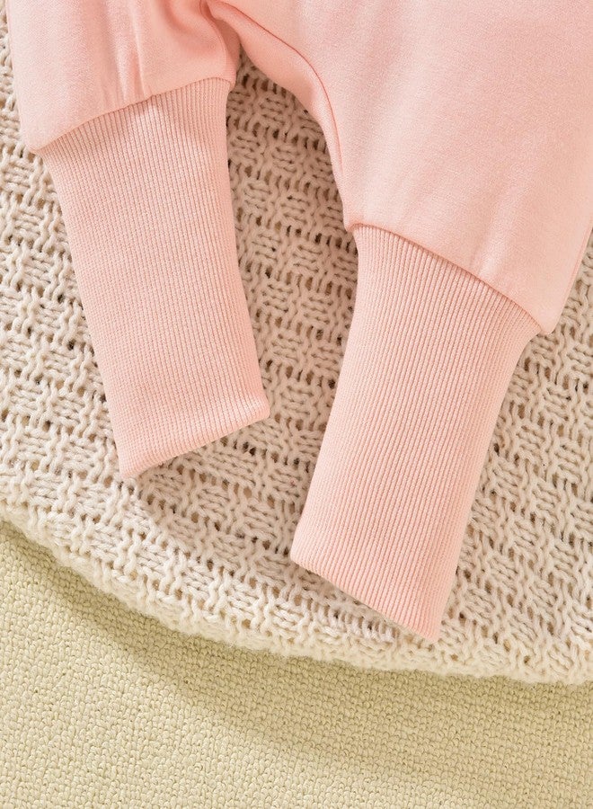 KOZBY 6-12 Months Baby Girl Hooded Jumpsuit 9 Months Infant Long Sleeves Romper Outfits Solid Color Loose Clothes Fall Winter Spring Pink - Image 5