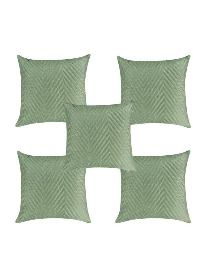 RD TREND أغطية وسائد ميكروفايبر فوق صوتية RD TREND، 40 × 40 سم/16 × 16 بوصة، مجموعة من 5، 250 TC، بسحاب خلفي (أخضر عسكري) - Image 4