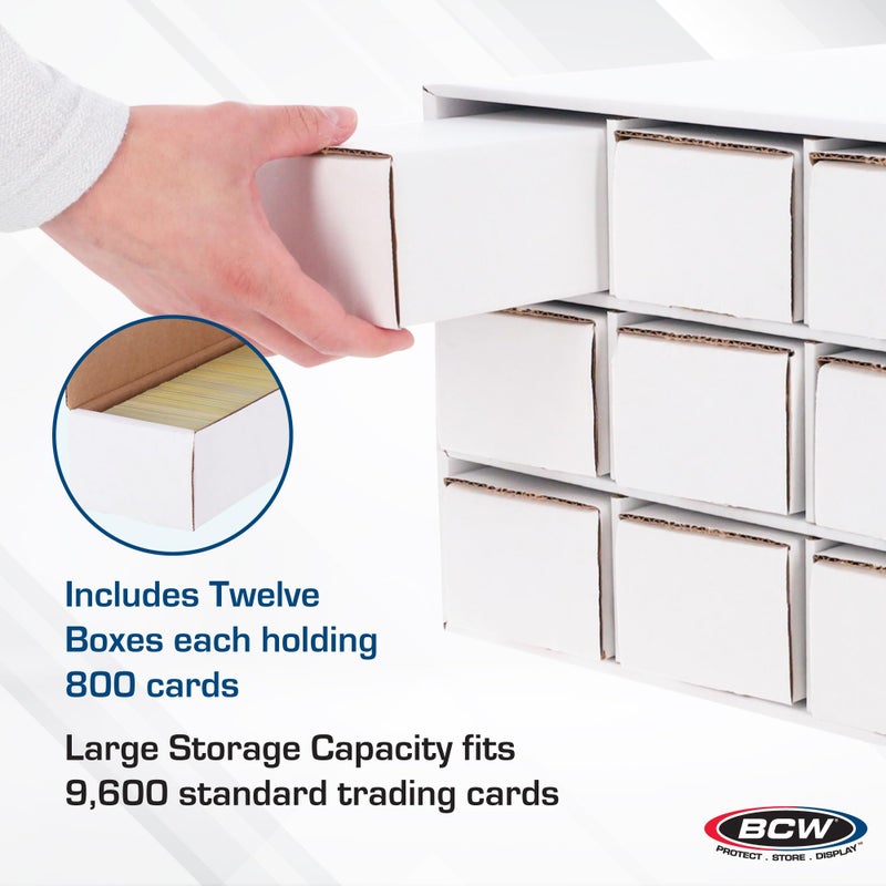 BCW Card House Storage Unit with 12 x 800ct Boxes | Holds Up to 9600 Cards | Organizer for Sports Cards, PokÃ©mon, Magic: The Gathering & More - Image 4