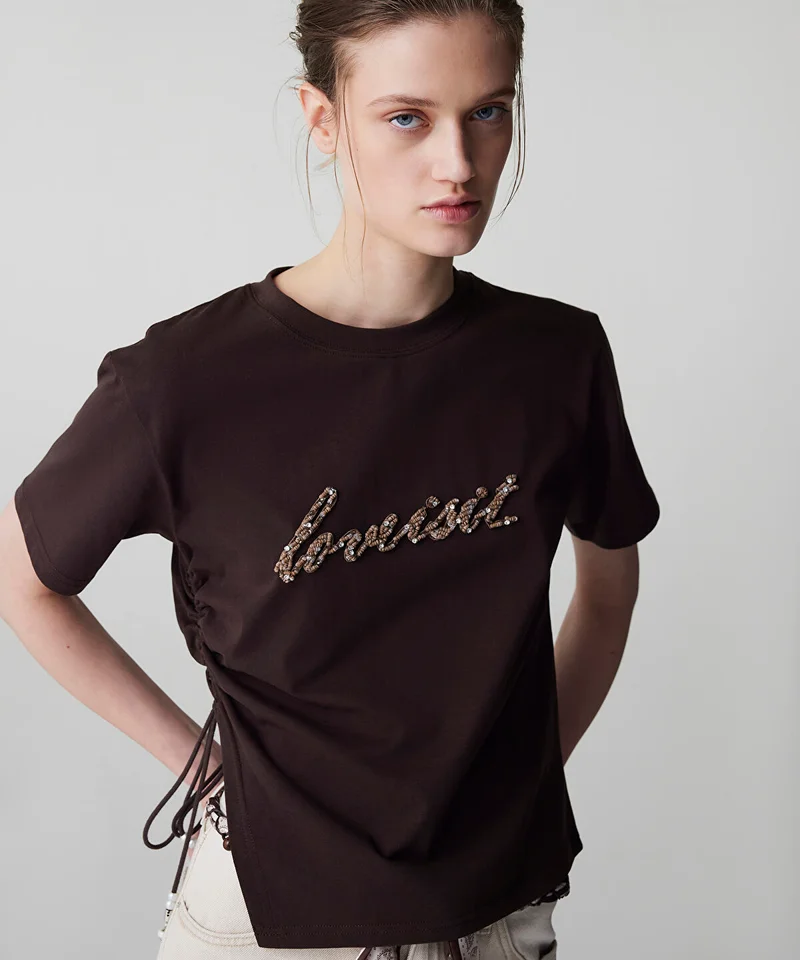 Embellished Slogan T-Shirt