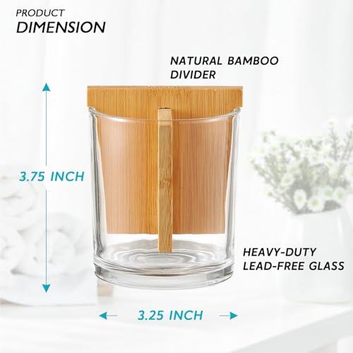 Onsogi Glass Toothbrush and Toothpaste Holder with Bamboo Divider for Bathroom Countertop, Toothbrush Organizer Stand for Bathroom Vanity Countertops - 1 Pack - Image 3