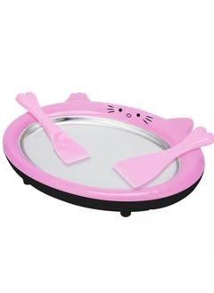 Generic With 2 scoops, instant ice cream machine, stainless steel roll ice cream machine, mini plug-in-free stir-fried ice tray, stir-fried yogurt machine, ice stir-fried machine, suitable for frozen yogurt, sorbet, Italian ice cream (pink) stir-fried ice machine, small DIY fully automatic children's ice cream machine,  - Image 4