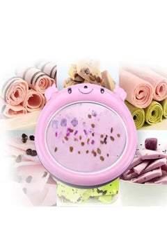 Generic With 2 scoops, instant ice cream machine, stainless steel roll ice cream machine, mini plug-in-free stir-fried ice tray, stir-fried yogurt machine, ice stir-fried machine, suitable for frozen yogurt, sorbet, Italian ice cream (pink) stir-fried ice machine, small DIY fully automatic children's ice cream machine,  - Image 5