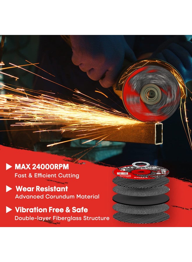 SHALL SHALL 25-Pack Cut Off Wheels 3 x 3/8 x 3/64 - Ultra Thin Cutting Wheel with Pouch for Angle Grinder & Cut-off tools - Fast Cutting Disc for INOX, Steel, Iron, Non-ferrous Metal & PVC  - Image 4