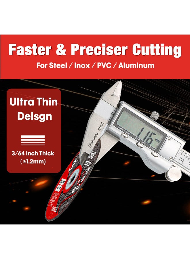 SHALL SHALL 25-Pack Cut Off Wheels 3 x 3/8 x 3/64 - Ultra Thin Cutting Wheel with Pouch for Angle Grinder & Cut-off tools - Fast Cutting Disc for INOX, Steel, Iron, Non-ferrous Metal & PVC  - Image 3
