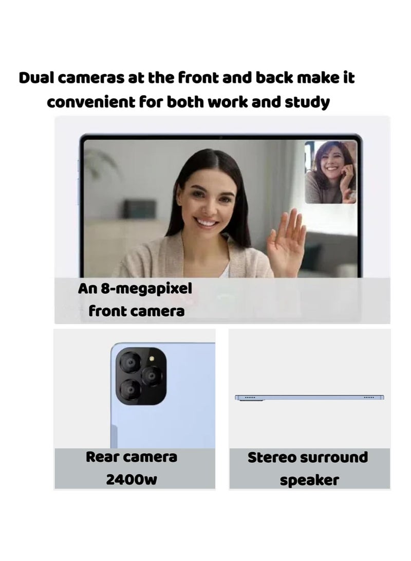 CCIT Tab 13 Pro 10.1-Inch Android Tablet | 8GB RAM 256GB ROM | Octa-Core | Dual SIM 4G LTE + Wi-Fi | 8000mAh Battery | With Wireless Keyboard & Mouse – Blue - Image 2