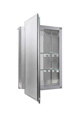 Croydex Winster Single Door, Recessed or Surface Mount, Hang 'n' Lock Medicine Cabinet , 16''W x 20''H, Aluminum - Image 4