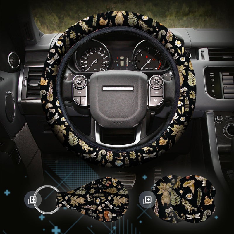 Zadin Kitty Accessories Car, Strawberry Pink Cat Wheel Cover, Y2K Car Accessories, Girly Steering Wheel Cover, Universal Fit 14.5-15 inch Auto SUV Vans Trucks, Anti-Slip and Sweat Absorption - Image 1