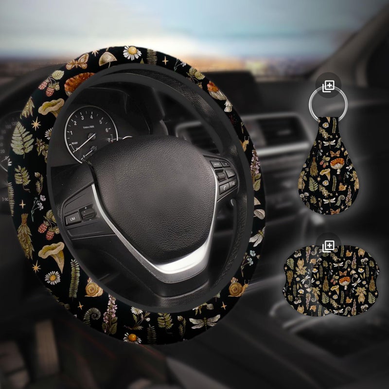 Zadin Kitty Accessories Car, Strawberry Pink Cat Wheel Cover, Y2K Car Accessories, Girly Steering Wheel Cover, Universal Fit 14.5-15 inch Auto SUV Vans Trucks, Anti-Slip and Sweat Absorption - Image 5