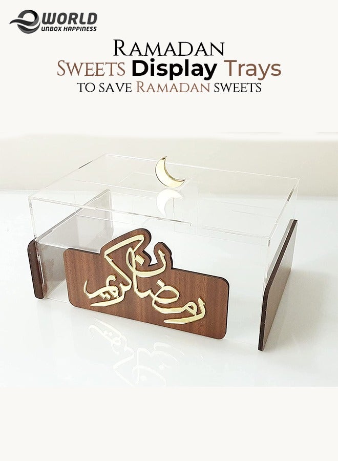 Eworld Ramadan Decorative Tray Eid Mubarak Dessert Serving Tableware Plates for crescent decorations