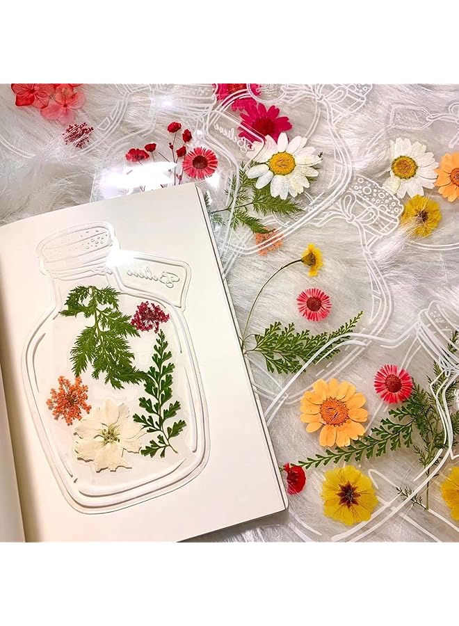 إيروريكس 40 قطعة من علامات مرجعية كبيرة الحجم على شكل زهرة، هدايا للأطفال، مصنوعة يدويًا، شفافة، صفحة زهرة جميلة، زجاجة زجاجية، علامة مرجعية، ملصق - Image 1