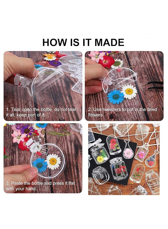 إيروريكس 40 قطعة من علامات مرجعية كبيرة الحجم على شكل زهرة، هدايا للأطفال، مصنوعة يدويًا، شفافة، صفحة زهرة جميلة، زجاجة زجاجية، علامة مرجعية، ملصق - Image 3