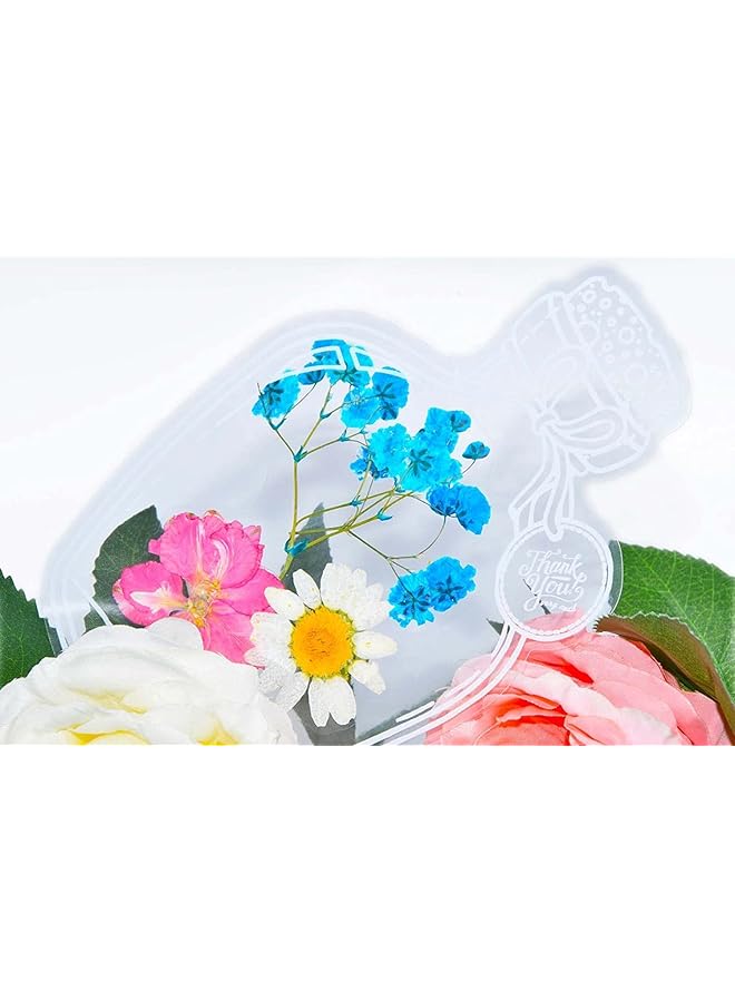 إيروريكس 40 قطعة من علامات مرجعية كبيرة الحجم على شكل زهرة، هدايا للأطفال، مصنوعة يدويًا، شفافة، صفحة زهرة جميلة، زجاجة زجاجية، علامة مرجعية، ملصق - Image 4