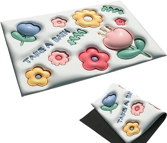 Wishbone 3D Bathroom MAT Visual Anti-Slip Absorbent Mat Quick Drying Non-Slip Bath Mat Anti Skid Water Soaking Floor Mat Soft Door Mat (Multicolor) - Image 4