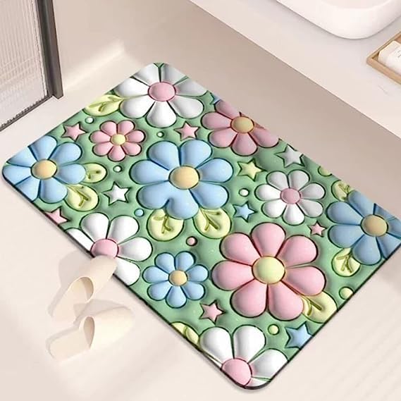 Wishbone 3D Bathroom MAT Visual Anti-Slip Absorbent Mat Quick Drying Non-Slip Bath Mat Anti Skid Water Soaking Floor Mat Soft Door Mat (Multicolor) - Image 3