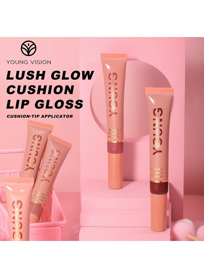 يونج فيجن مرطب شفاه لوش جلو كوشن، أحمر شفاه سائل وملمع للشفاه، غني بالزيوت، مزود بوسادات وتطبيقات اسفنجية، ألوان متعددة من النيود إلى الأحمر، أحمر شفاه سائل وملمع، رقم 01 - Image 3