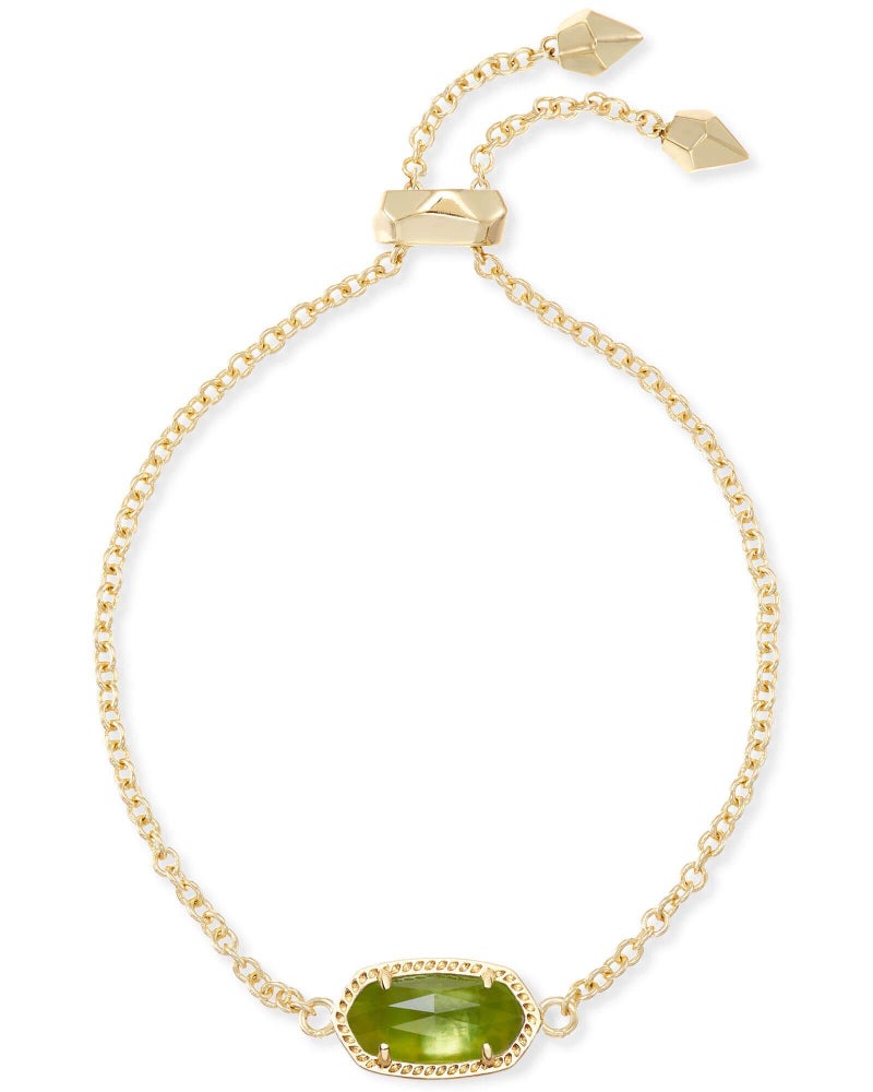 Kendra Scott Elaina Link Chain Bracelet for Women, Dainty Fashion Jewelry, 14k Gold-Plated Brass, Peridot Illusion - Image 1